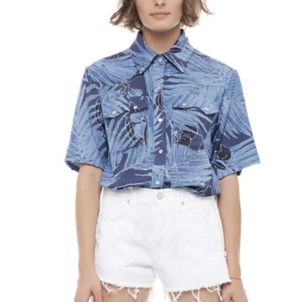 Sandrine Rose x Free People Womens Sz 26 Dust White Raw Hem Cut Off Shor…